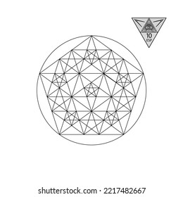 Sacred geometry. Vector Illustration isolated on white. Sacred geometry. Black lines on a white background