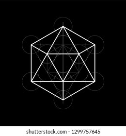 sacred geometry vector illustration on black background