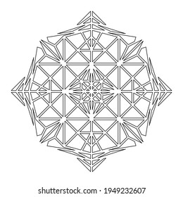 Sacred geometry. Vector outline for coloring book with geometric mandala. Geometric shapes