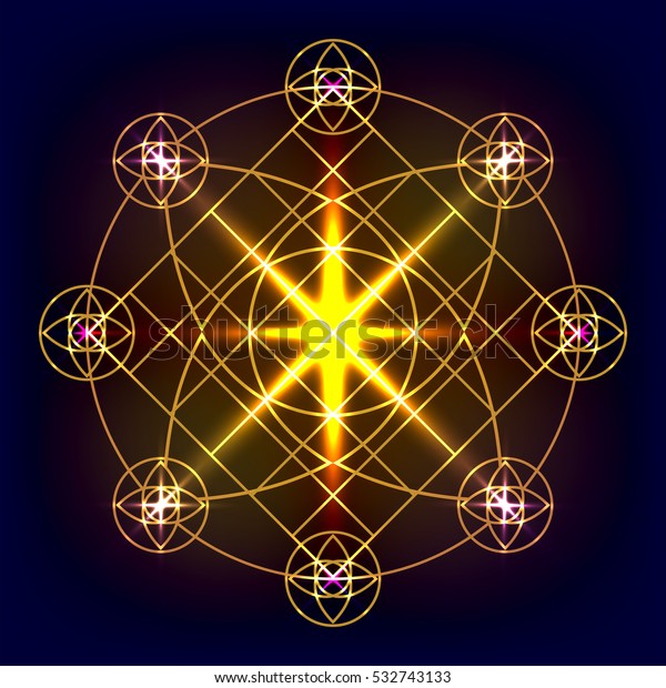 Sacred Geometry Vector Round Golden Symbol Stock Vector Royalty Free Shutterstock