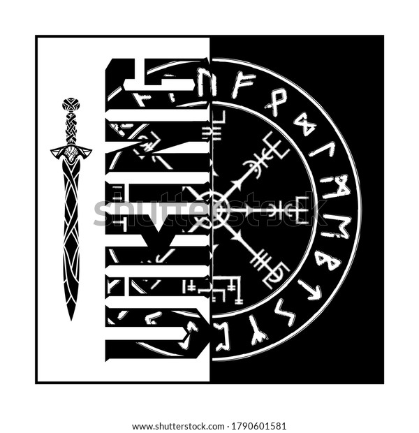 Sacred Geometry Vegvisir Magic Navigation Compass Stock Vector (Royalty ...