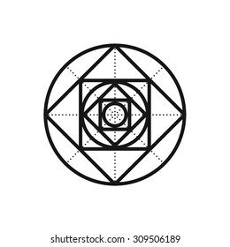 Sacred geometry - zen minimalism  - squaring the circle - used as an architectural feature and magic practice.