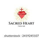 The Sacred Heart Christianity Logo Design Template