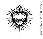 Sacred heart with cross design