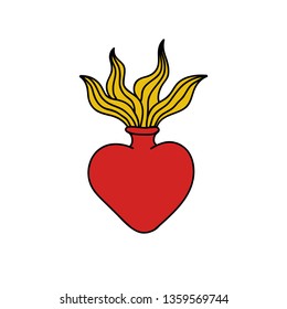 sacred heart doodle icon