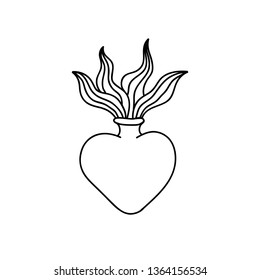 sacred heart doodle icon