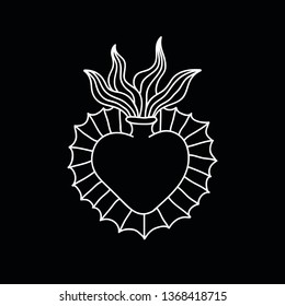 sacred heart doodle icon