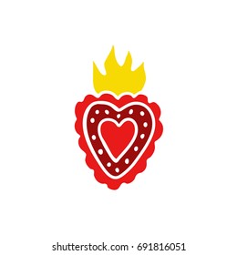 sacred heart doodle icon