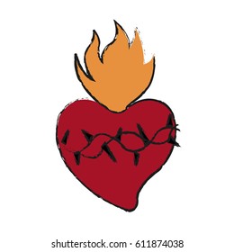 Sacred Heart Icon Stock Vector (Royalty Free) 611874038 | Shutterstock