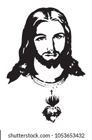 The sacred heart Jesus catholic Illustration vector
