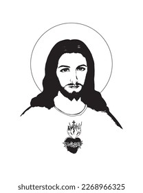 Heiliges Herz Jesu Christi Christliche religiöse Illustration