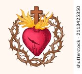 Sacred Heart of Jesus, surrounded by a crown of thorns