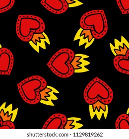 sacred heart seamless doodle pattern
