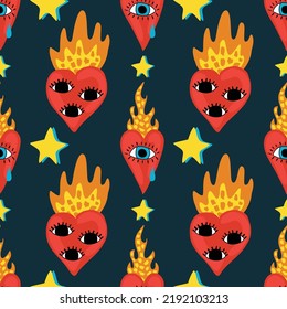 sacred heart seamless pattern design