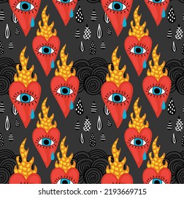 sacred heart seamless pattern design