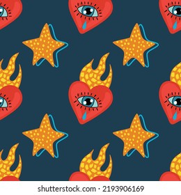 sacred heart seamless pattern design