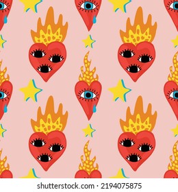 sacred heart seamless pattern design