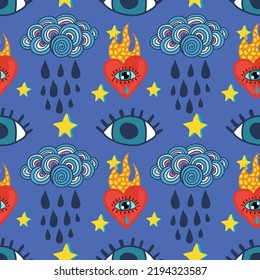 sacred heart seamless pattern design