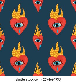sacred heart seamless pattern design