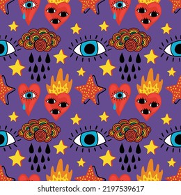 sacred heart seamless pattern design