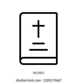 sacred icon. Line Art Style Design Isolated On White Background