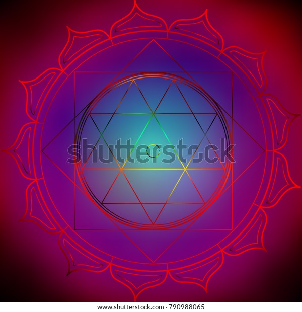 Sacred Indian Geometry Mystical Meditative Diagram: vector de stock ...
