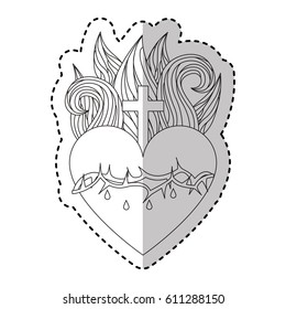 sacred jesus heart icon vector illustration design