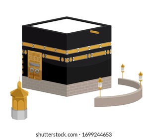 The sacred of Kaabah in holy city of Mecca. or illustration of holy moslem place vector
