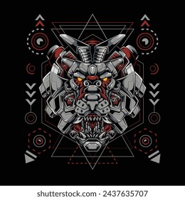 Sacred King Lion Face Design: Logo, Mascot, Sticker, T-Shirt, Tattoo