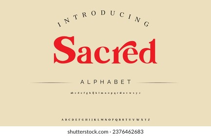 Sacred the luxury type elegant font and glamour alphabet vector set