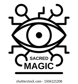 Sacred magic eye icon. Outline sacred magic eye vector icon for web design isolated on white background
