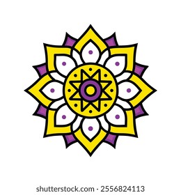 Sacred Mandala Color Patterns On White Background