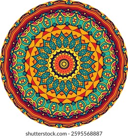 Sacred Mandala Geometry with Detailed Floral Accents