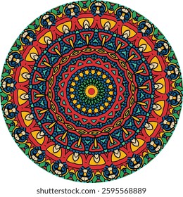 Sacred Mandala Geometry with Detailed Floral Accents
