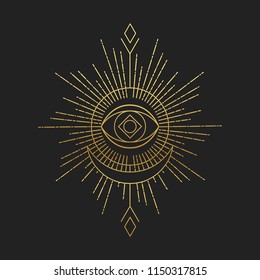 Sacred masonic symbol. Abstract vector illustration