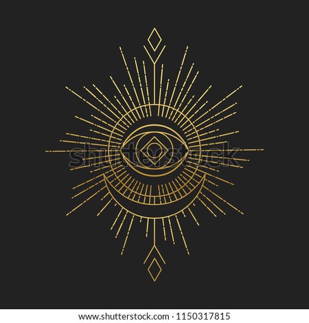 Sacred masonic symbol. Abstract vector illustration