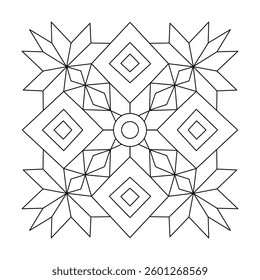 Sacred Meditation Mandala Coloring Book Page