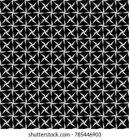 Sacred monochrome seamless pattern. Black and white repetitive ornamental oriental style texture. Abstract background. Endless geometric wallpaper. For prints, fabric, textile. Vector.