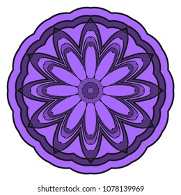 Sacred oriental mandala. color floral ornament. Abstract shapes in Asian style. Vector Illustration