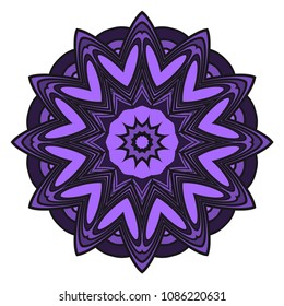Sacred oriental mandala. color floral ornament. Abstract shapes in Asian style. Vector Illustration