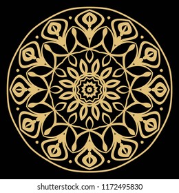 Sacred oriental mandala. color floral ornament. Abstract shapes in Asian style. Vector Illustration.