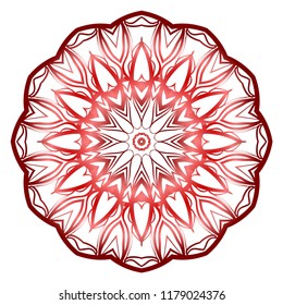 Sacred oriental mandala. color floral ornament. Abstract shapes in Asian style. Vector Illustration.