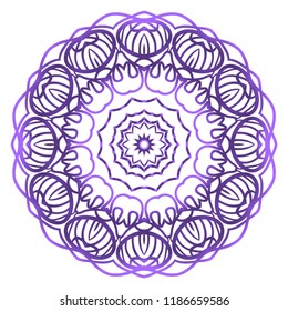 Sacred oriental mandala. color floral ornament. Abstract shapes in Asian style. Vector Illustration.