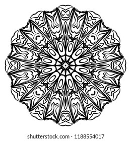 Sacred oriental mandala. color floral ornament. Abstract shapes in Asian style. Vector Illustration.