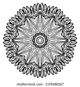 Sacred oriental mandala. color floral ornament. Abstract shapes in Asian style. Vector Illustration.