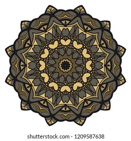 Sacred oriental mandala. color floral ornament. Abstract shapes in Asian style. Vector Illustration.