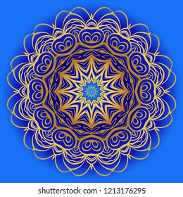 Sacred oriental mandala. color floral ornament. Abstract shapes in Asian style. Vector Illustration.
