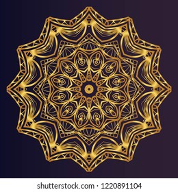 Sacred oriental mandala. color floral ornament. Abstract shapes in Asian style. Vector Illustration.