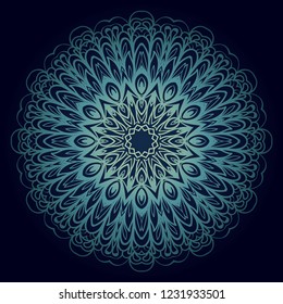 Sacred oriental mandala. color floral ornament. Abstract shapes in Asian style. Vector Illustration.