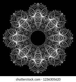 Sacred oriental mandala. color floral ornament. Abstract shapes in Asian style. Vector Illustration.